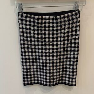 ATM Black & White Houndstooth Knit Pencil Skirt